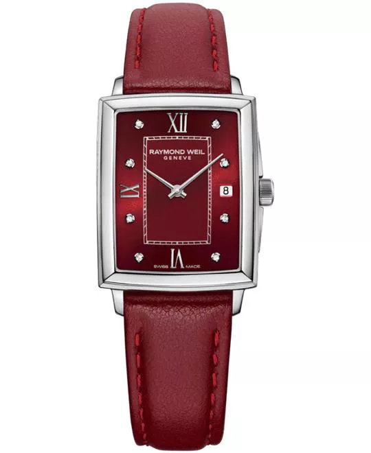 Raymond Weil Toccata Ruby Dial Diamond Watch 22.6x28mm