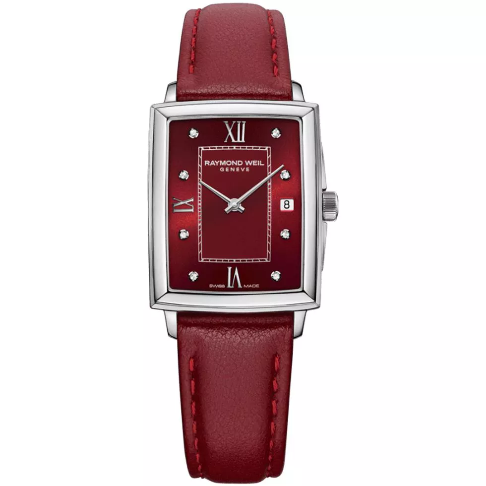 Raymond Weil Toccata Ruby Dial Diamond Watch 22.6x28mm