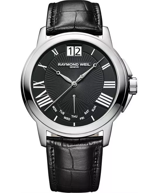 Raymond Weil Tradition Black Leather Watch 42mm