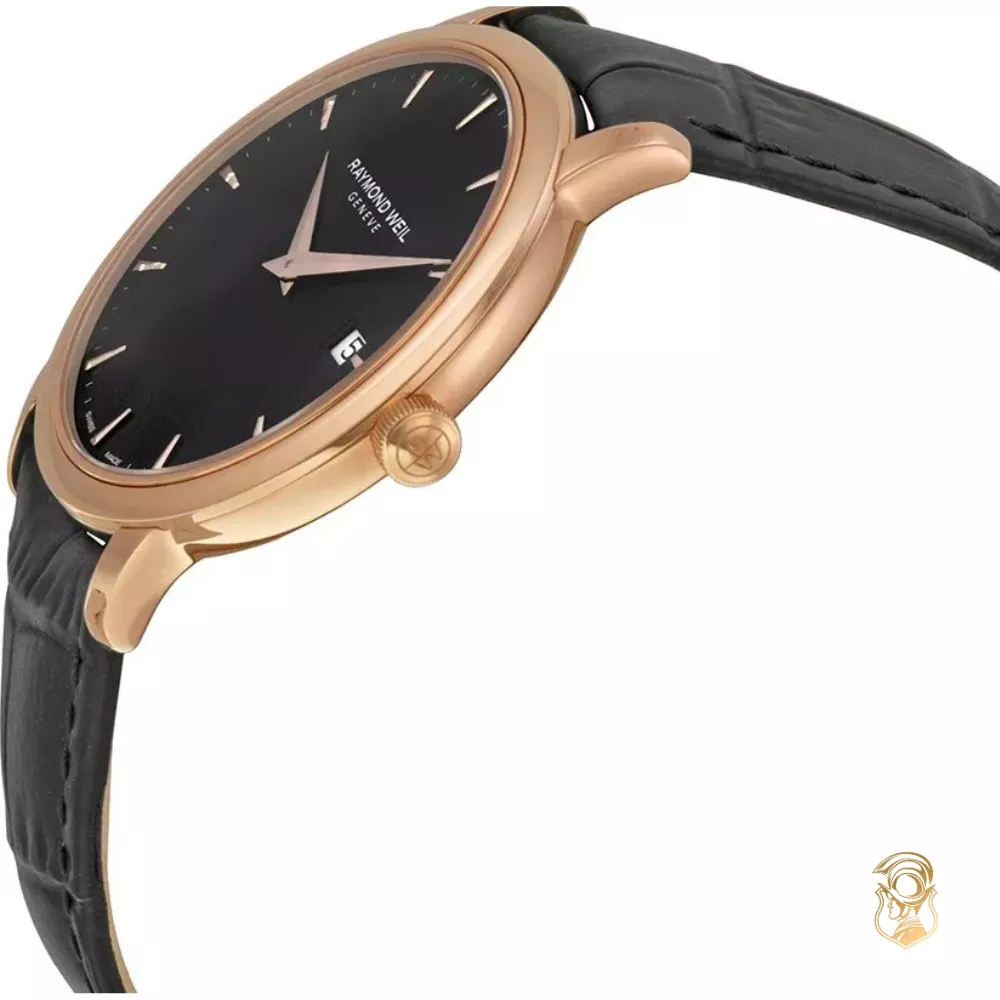 Raymond Well Toccata Black Leather Watch 39mm