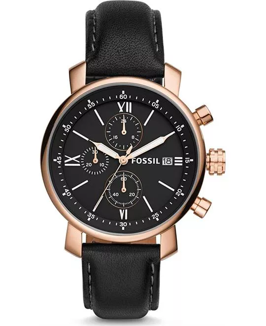 Rhett Chronograph Black Leather Watch 42mm