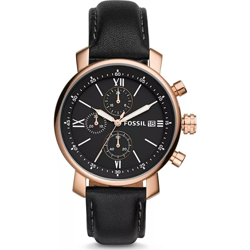 Rhett Chronograph Black Leather Watch 42mm