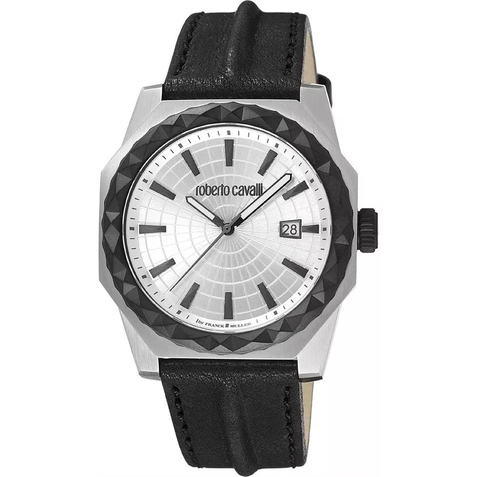 Roberto Cavalli Leather Watch 43