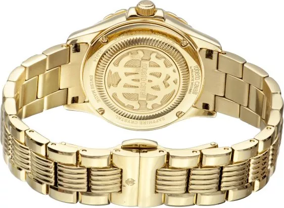 Roberto Cavalli Logo Gold Mother of Pearl Watch 35