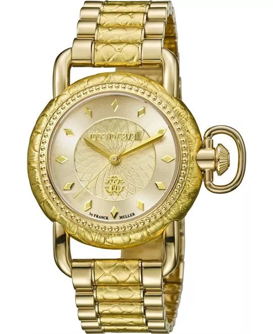 Roberto Cavalli Moving Crown Champagne Watch 36