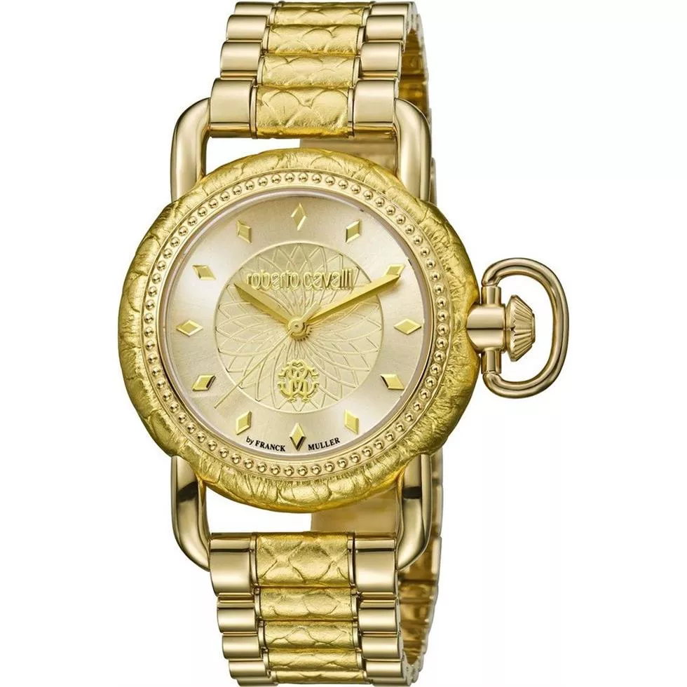 Roberto Cavalli Moving Crown Champagne Watch 36