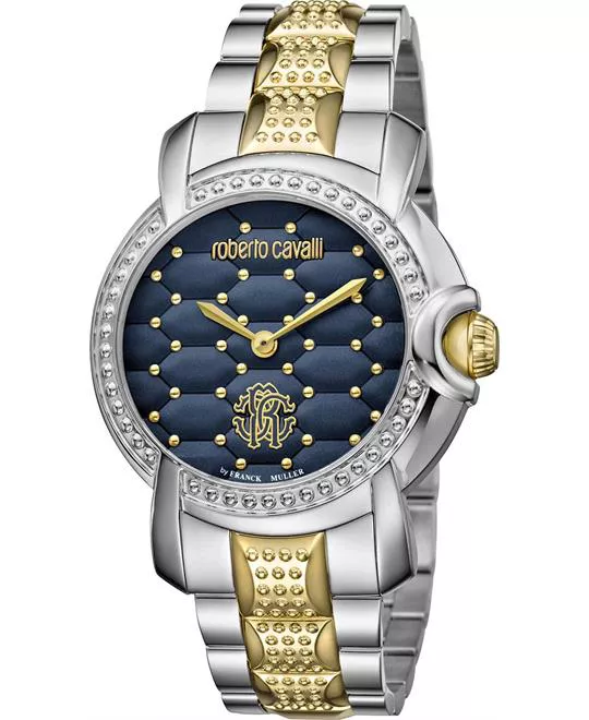 Roberto Cavalli Quilted Blue Watch 36