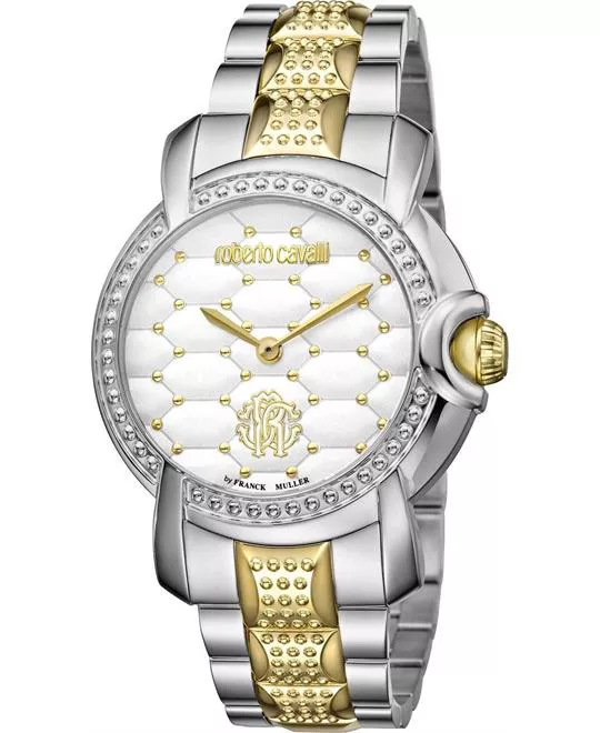 Roberto Cavalli Quilted White Watch 36