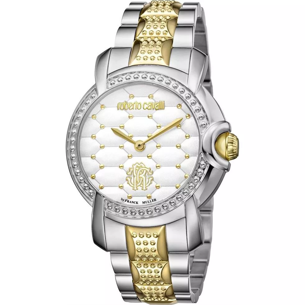 Roberto Cavalli Quilted White Watch 36