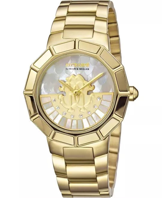 Roberto Cavalli Rotating Dial Champagne Watch 37