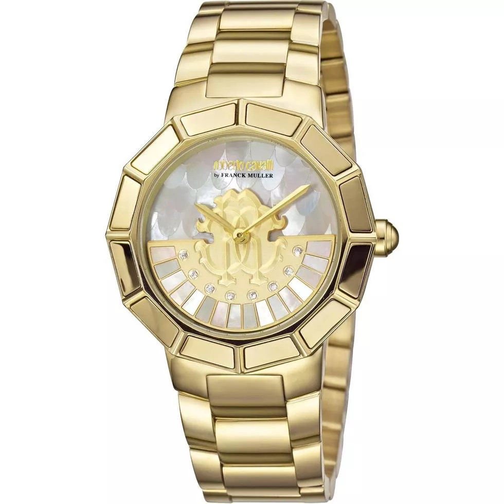 Roberto Cavalli Rotating Dial Champagne Watch 37