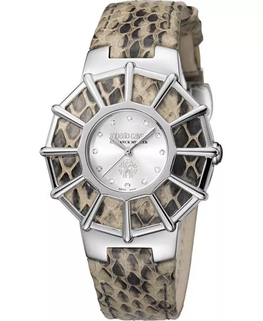 Roberto Cavalli Webbing Silver Watch 37.5