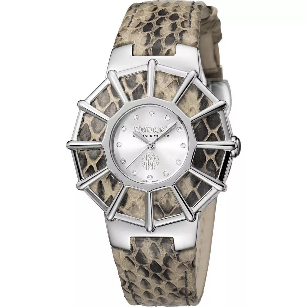 Roberto Cavalli Webbing Silver Watch 37.5