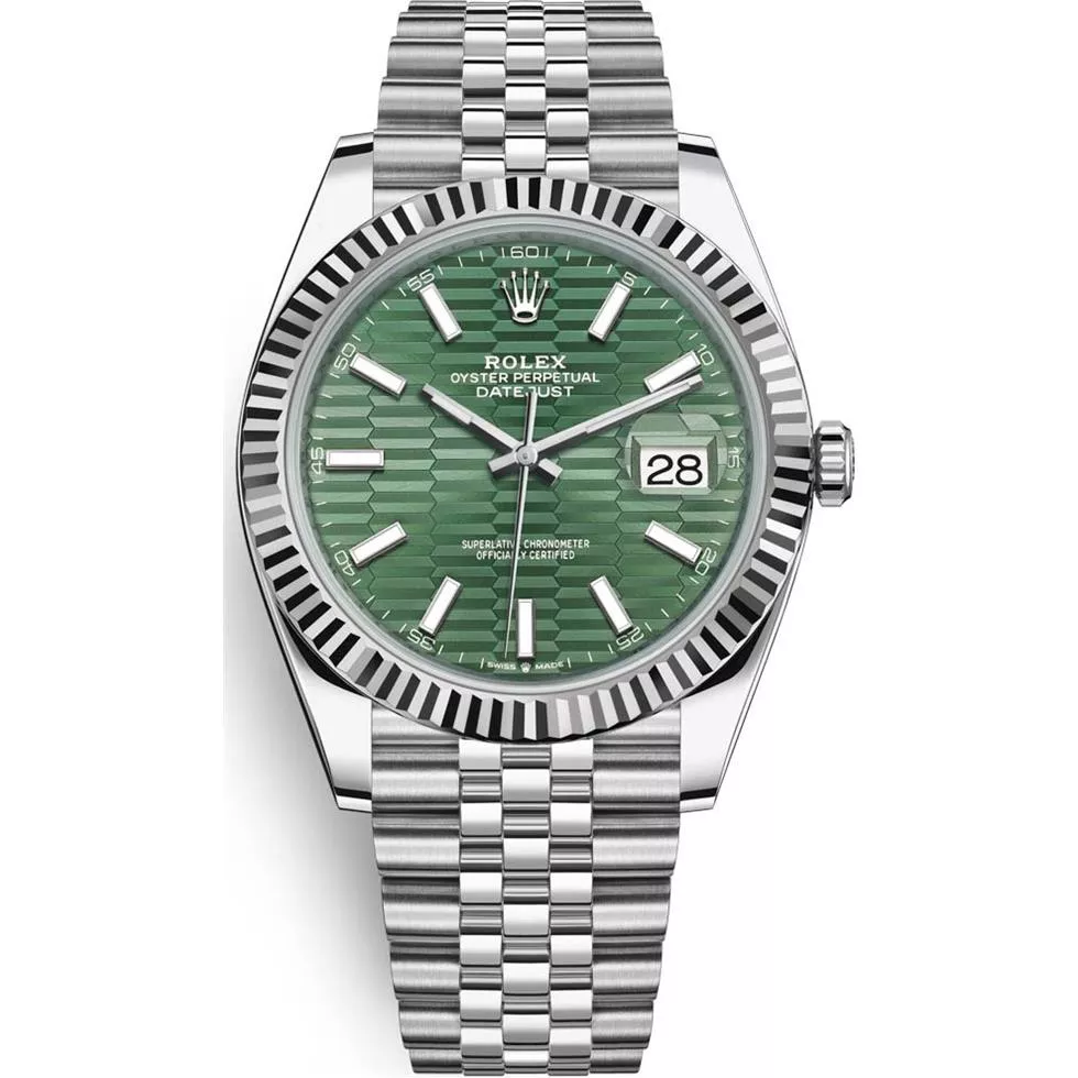 Rolex Datejust 126334-0030 41mm Motif Green Dial Watch 41mm