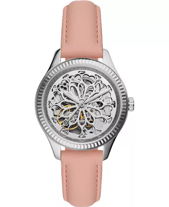 Fossil Rye Automatic Pink Leather Watch 36mm