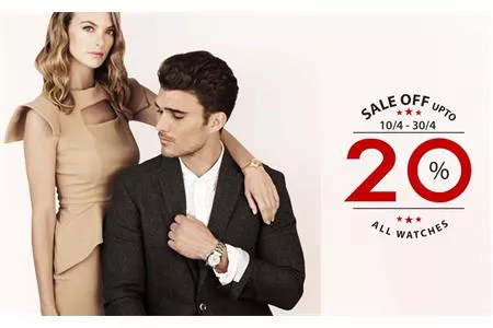 LUXSHOPPING giảm giá lên đến 20% đồng hồ chính hãng