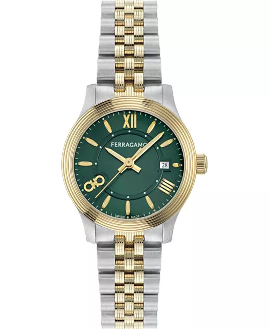 Salvatore Ferragamo Dou Green - Tone Bracelet Watch 28mm