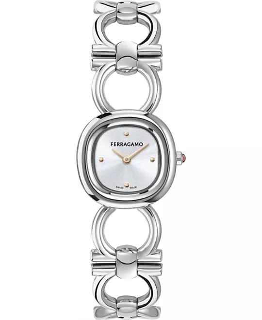 Salvatore Ferragamo Double Ladies Silver-Tone Watch 25mm