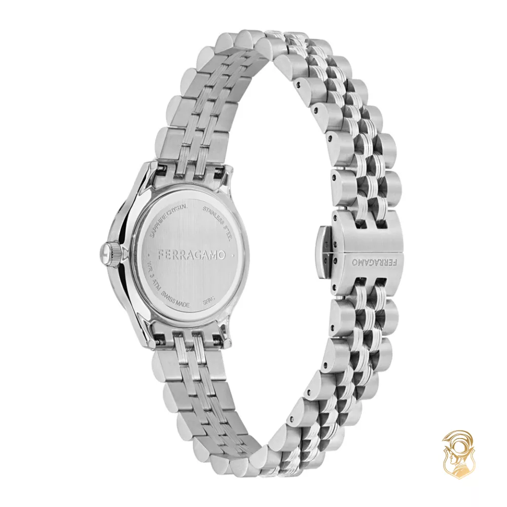 Salvatore Ferragamo Duo Ladies Silver-Tone Watch 28mm