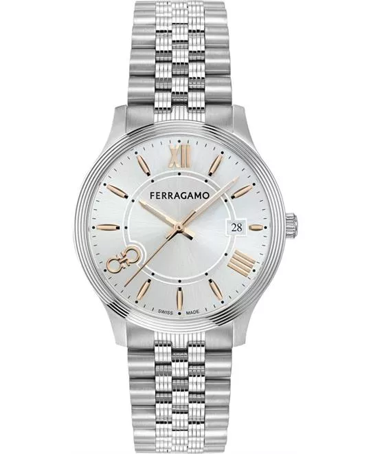 Salvatore Ferragamo Duo Silver-Tone Men's Watch 40mm