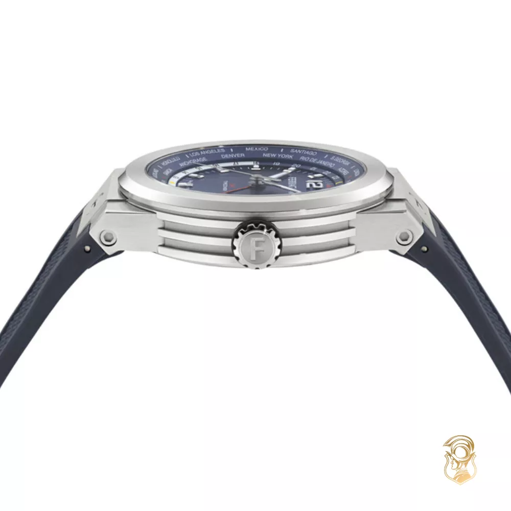 Salvatore Ferragamo F-80 Blue-Tone GMT Watch 43mm