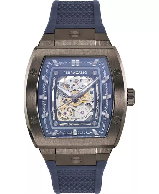 Salvatore Ferragamo F-80 Blue-Tone Automatic Watch 42mm