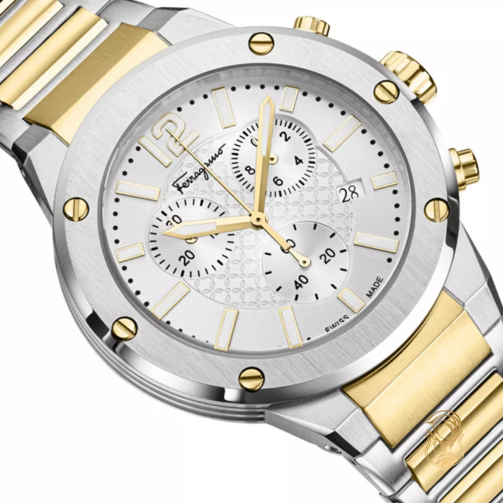 Salvatore Ferragamo F-80 Chrono Bracelet Watch 42mm