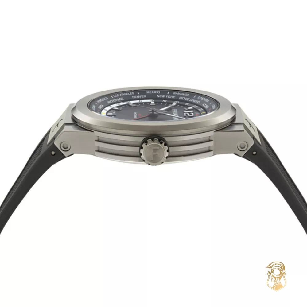 Salvatore Ferragamo F-80 Grey-Tone GMT Watch 43mm