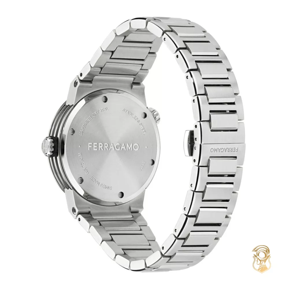 Salvatore Ferragamo F-80 Silver-Tone Men's Watch 43mm 