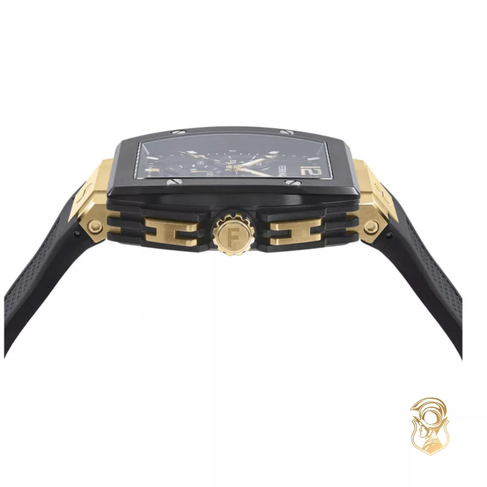 Salvatore Ferragamo F-80 Tonneau Chrono Silicone Watch 41.8mm 