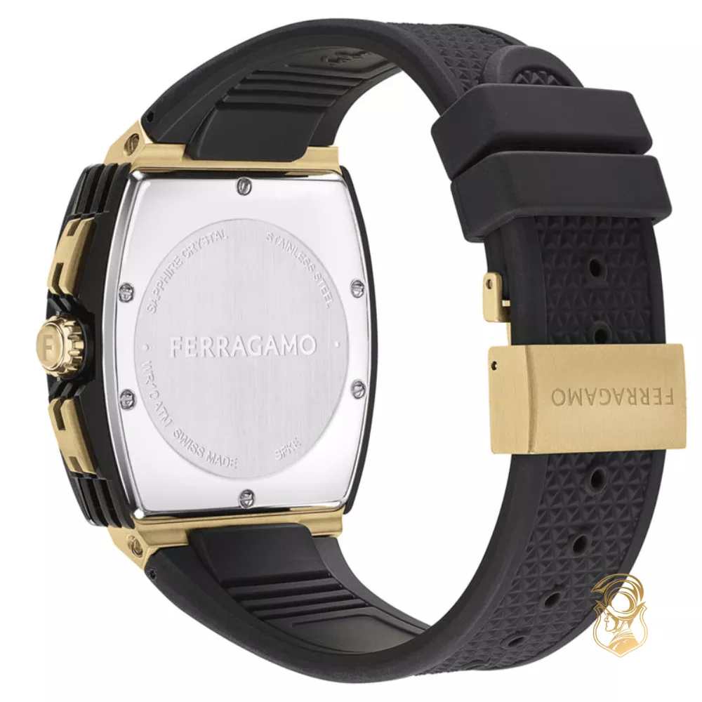 Salvatore Ferragamo F-80 Tonneau Chrono Silicone Watch 41.8mm 