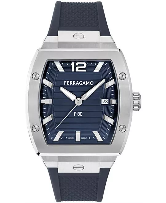 Salvatore Ferragamo F-80 Tonneau Silicone Watch 43mm