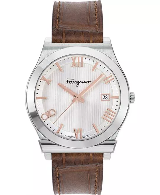 Salvatore Ferragamo Gancini Leather Watch 41mm