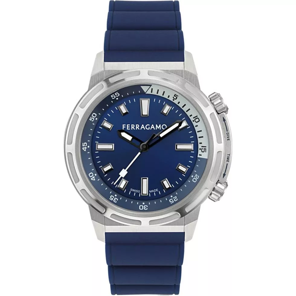 Salvatore Ferragamo Sport Blue-Tone Watch 46mm