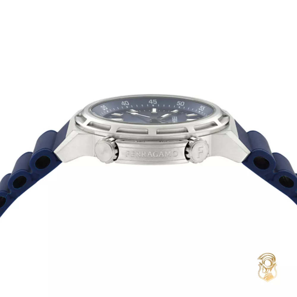 Salvatore Ferragamo Sport Blue-Tone Watch 46mm