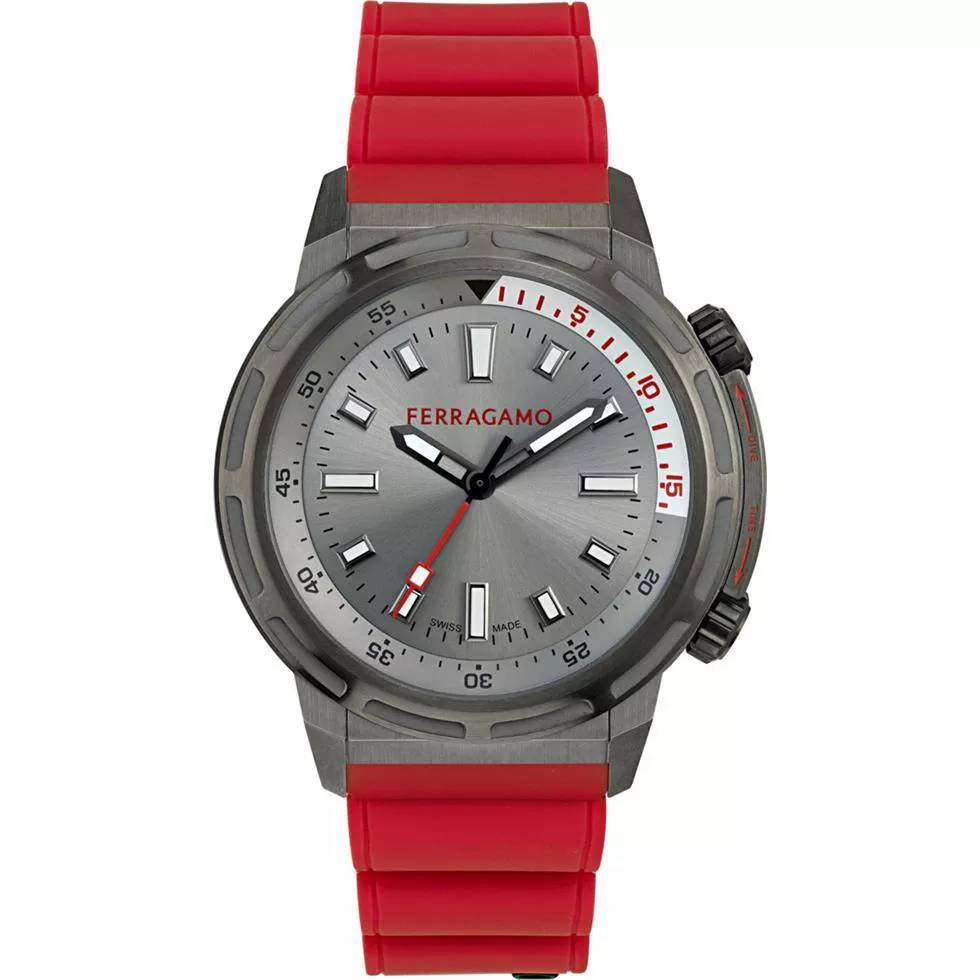 Salvatore Ferragamo Sport Red-Tone Watch 46mm