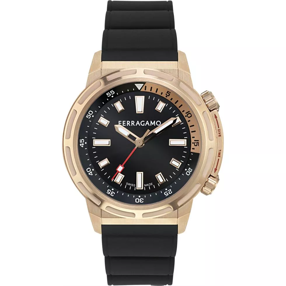 Salvatore Ferragamo Sport Rose Gold-Tone Watch 46mm