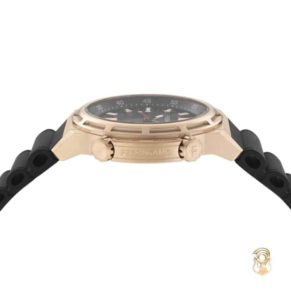 Salvatore Ferragamo Sport Rose Gold-Tone Watch 46mm