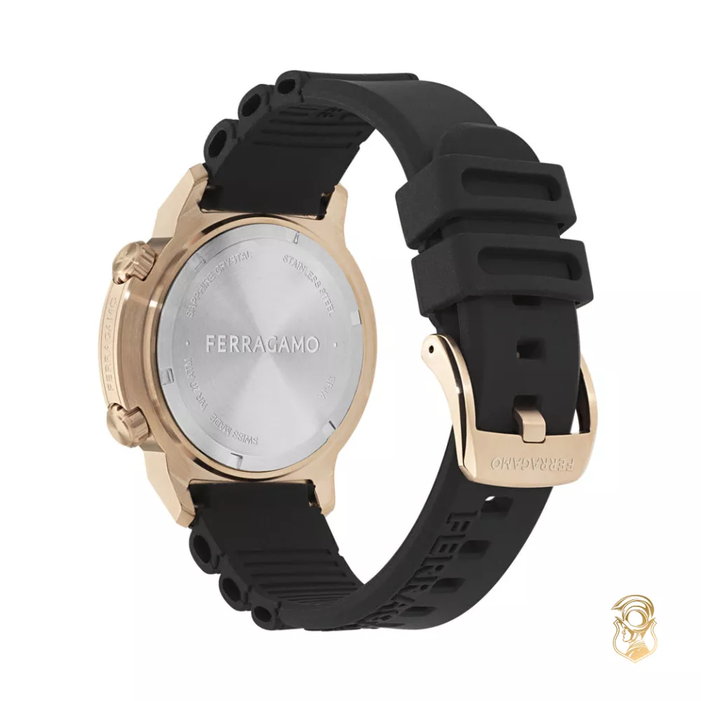 Salvatore Ferragamo Sport Rose Gold-Tone Watch 46mm