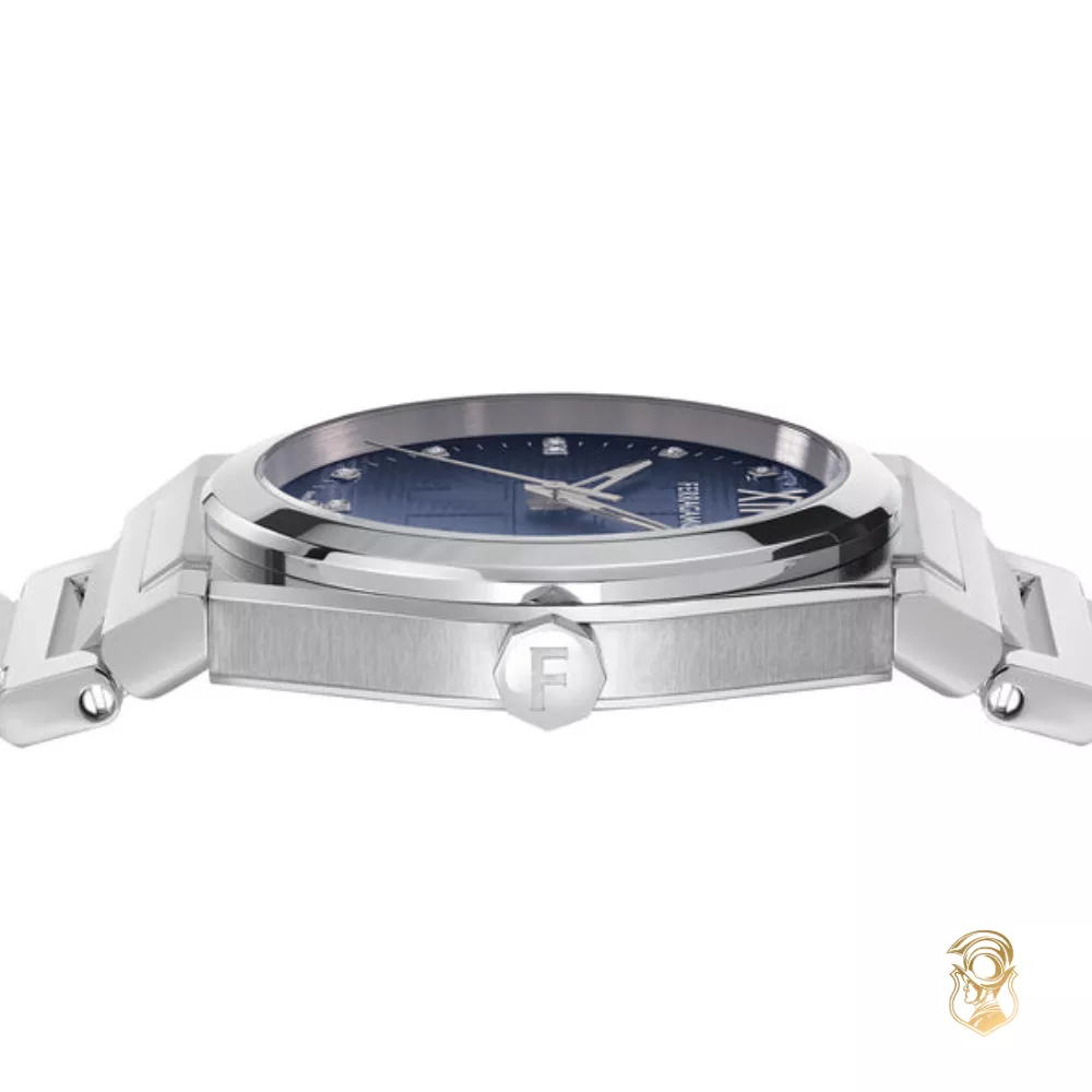 Salvatore Ferragamo Vega Blue-Tone Diamond Watch 40mm