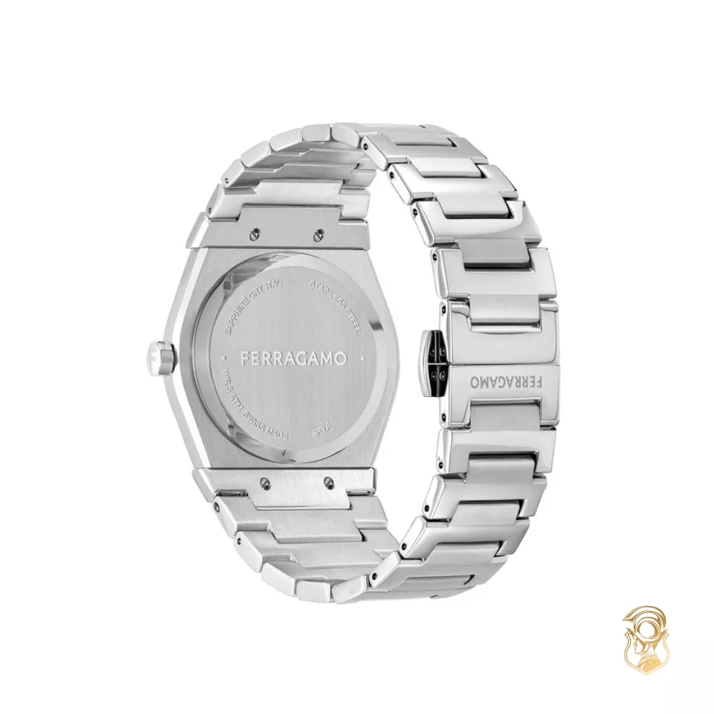 Salvatore Ferragamo Vega Blue-Tone Diamond Watch 40mm