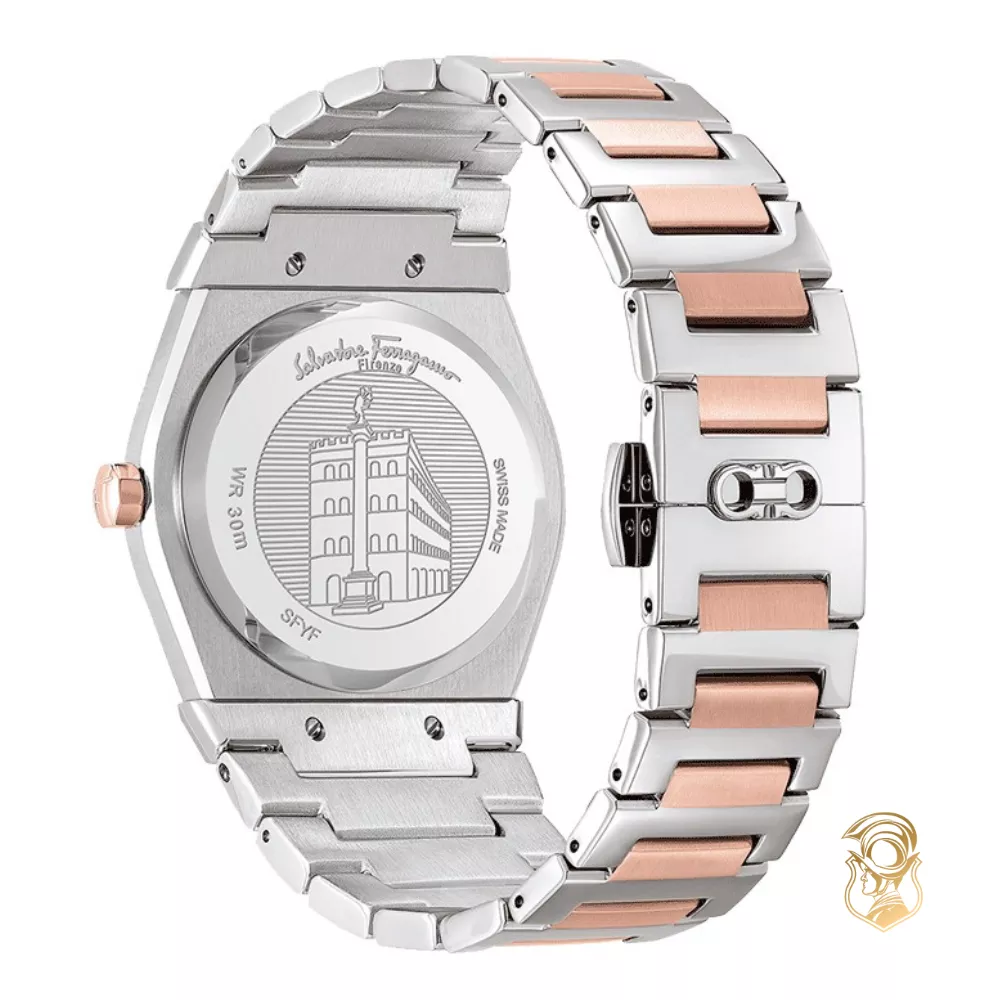 Salvatore Ferragamo Vega Brown Diamond Watch 40mm