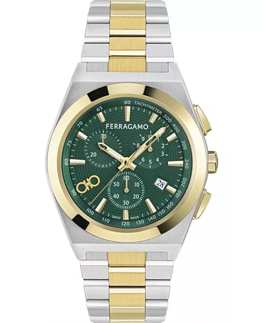 Salvatore Ferragamo Vega Green-Tone Men's Watch 42mm 