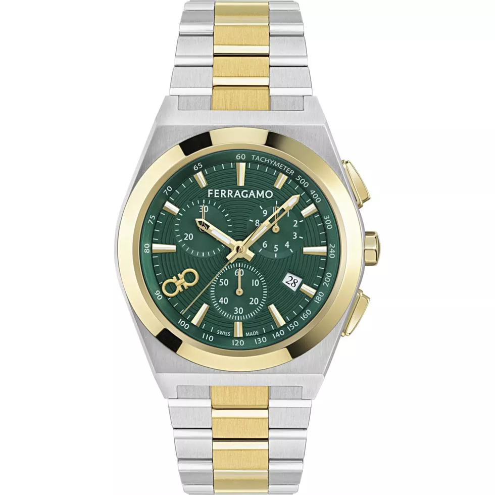 Salvatore Ferragamo Vega Green-Tone Men's Watch 42mm 