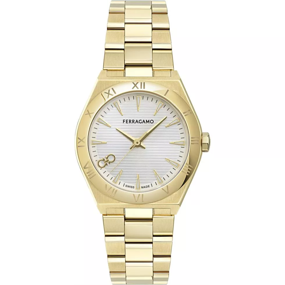 Salvatore Ferragamo Vega Ladies Gold-Tone Watch 35mm