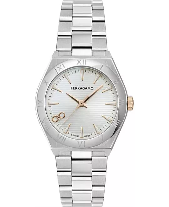 Salvatore Ferragamo Vega Ladies Silver-Tone Watch 35mm