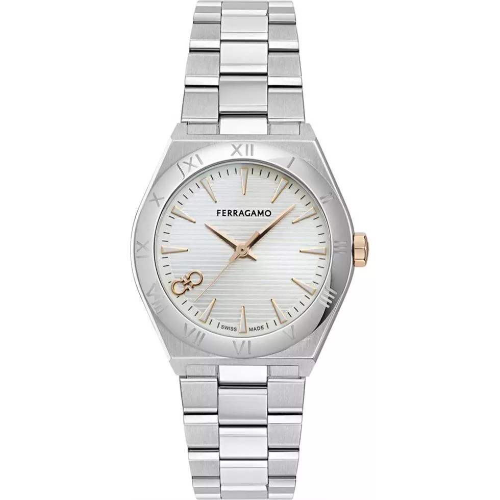 Salvatore Ferragamo Vega Ladies Silver-Tone Watch 35mm