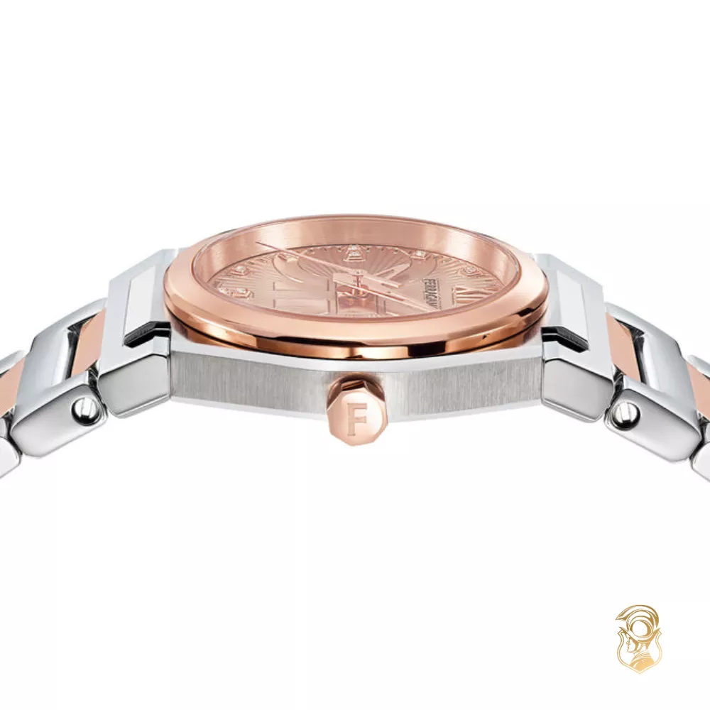 Salvatore Ferragamo Vega Rose Gold-Tone Diamond Watch 28mm