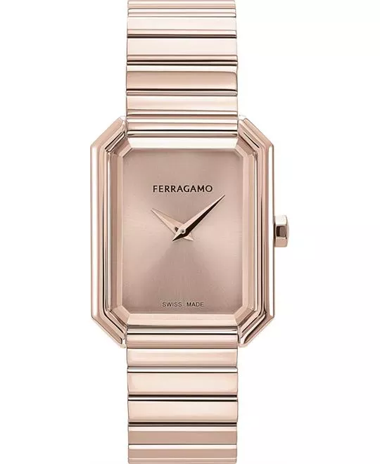 Salvatore Ferragamo Vega Rose Gold-Tone Watch 26.5x33.5mm