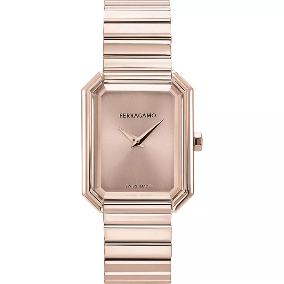 Salvatore Ferragamo Vega Rose Gold-Tone Watch 26.5x33.5mm